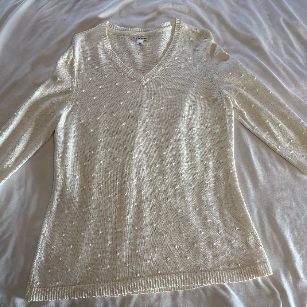 Women's Croft & Barrow V-Neck Faux Bobble Pullover Sweater
